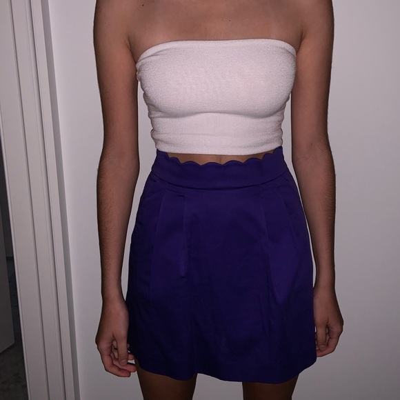J. Crew purple scallop sateen skirt - Picture 1 of 3